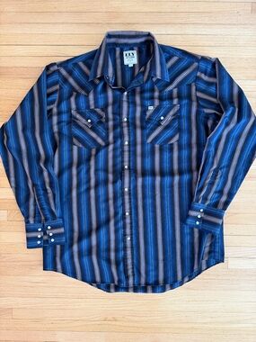 Ely Cattleman Stripe Western Snap Shirt XLT
